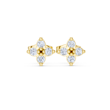 Petal Bloom Diamond Stud Earrings