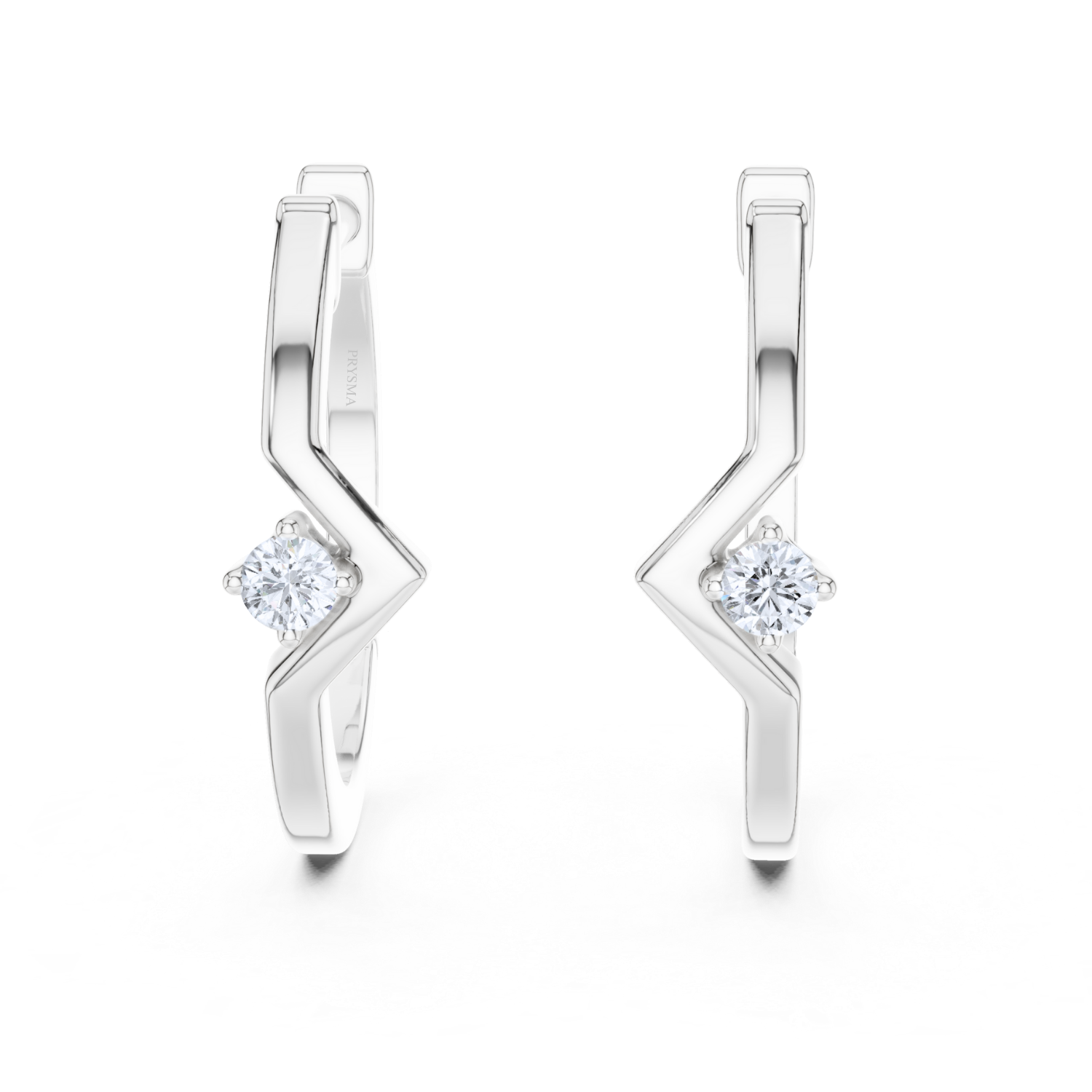 Zigzag Radiance Diamond Hoop Earrings