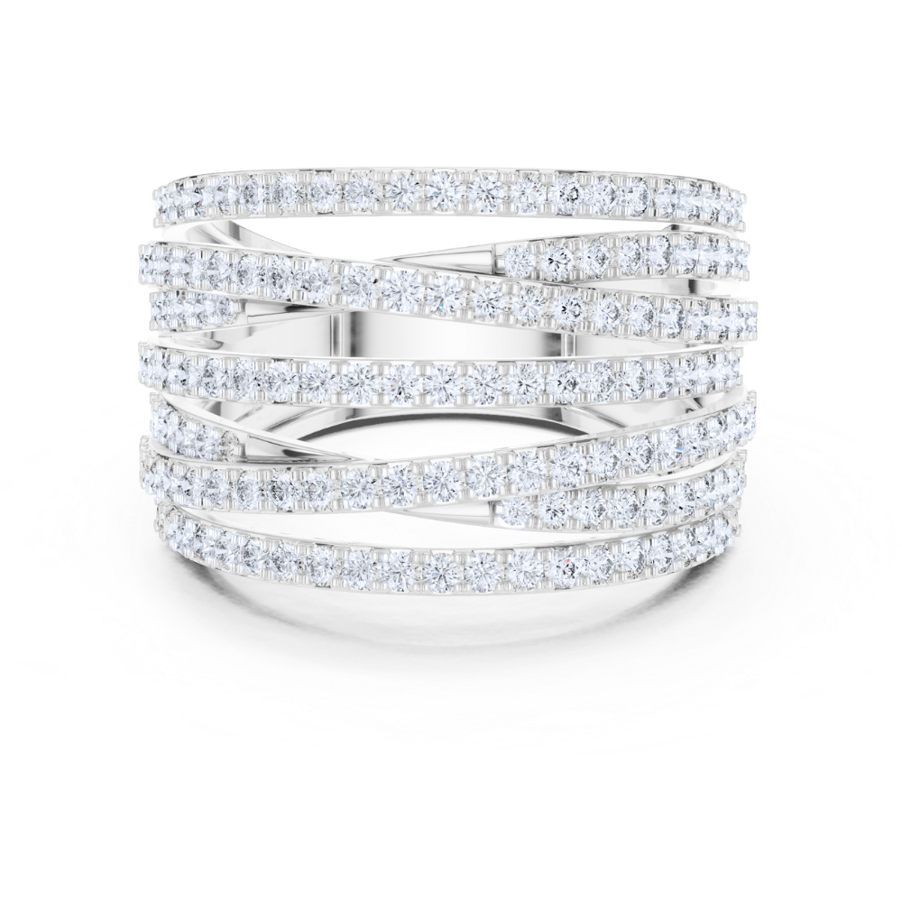 Golden Cascade Diamond Ring
