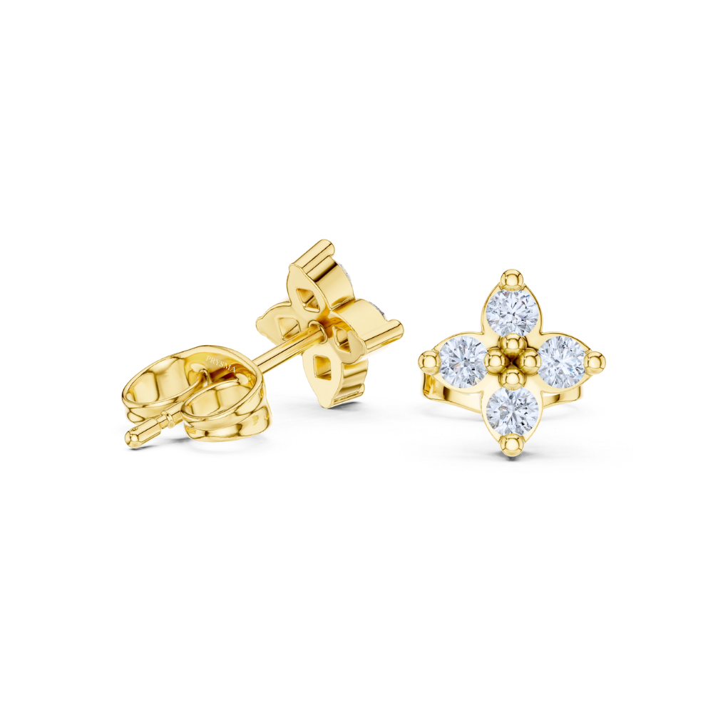 Petal Bloom Diamond Stud Earrings