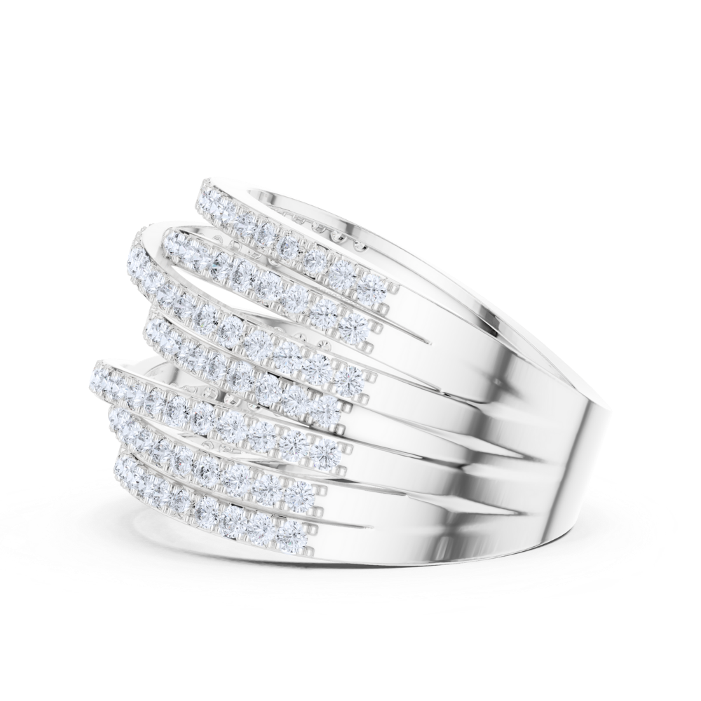 Golden Cascade Diamond Ring