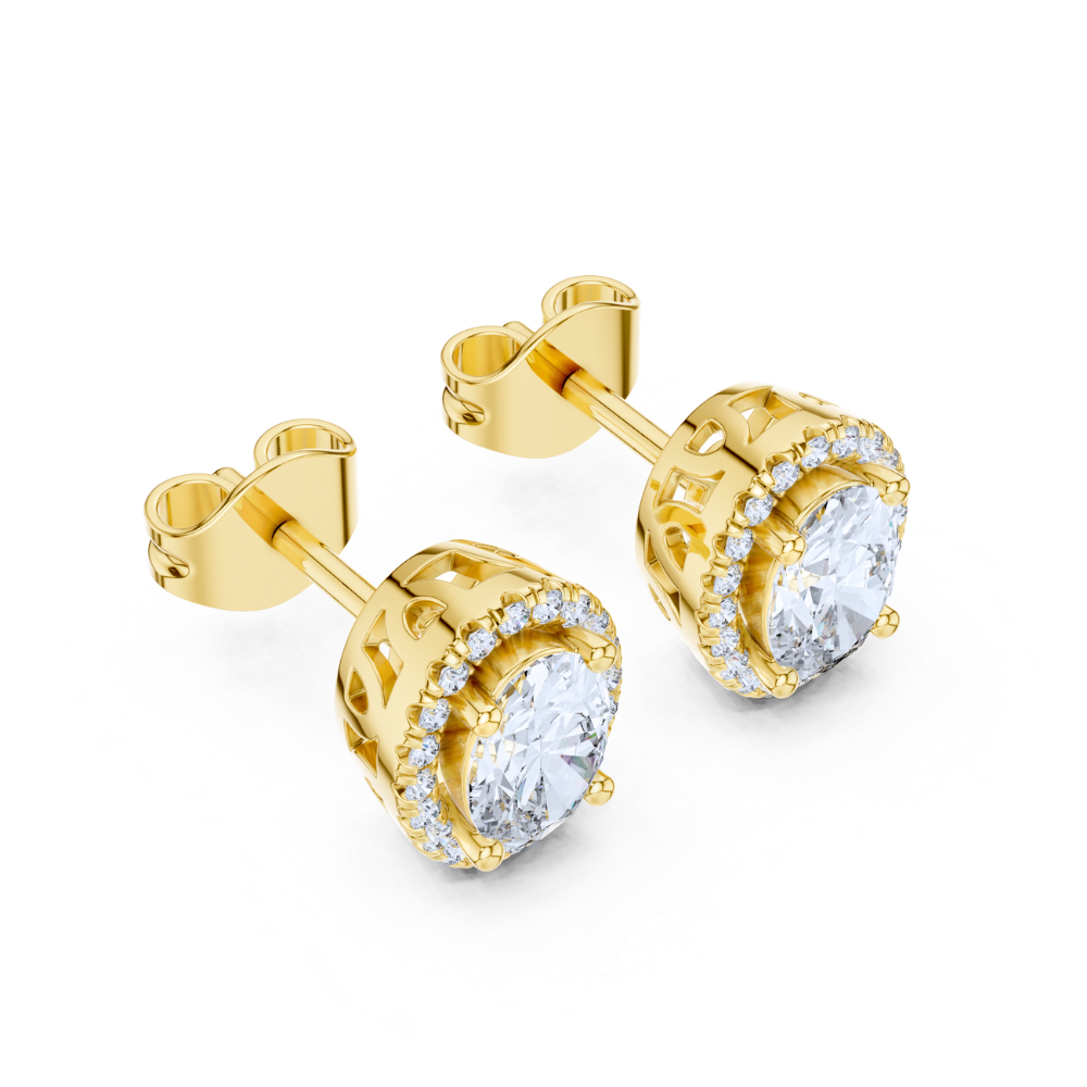 Oval Halo Stud Earrings