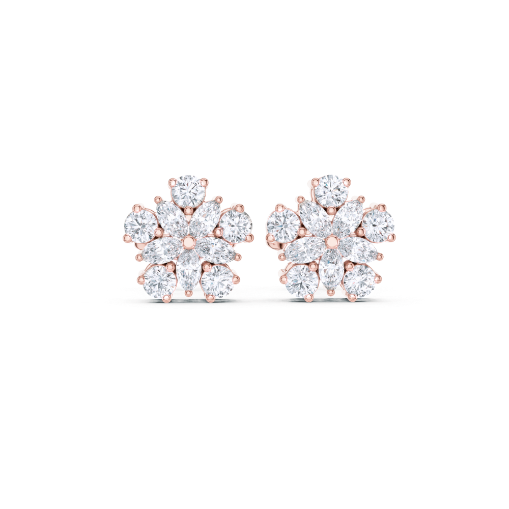 Blossom Radiance Diamond Stud Earrings