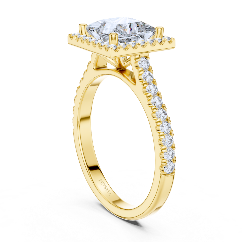 Regal Square Halo Ring