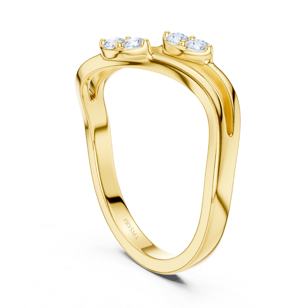 Twin Glimmer Bypass Ring