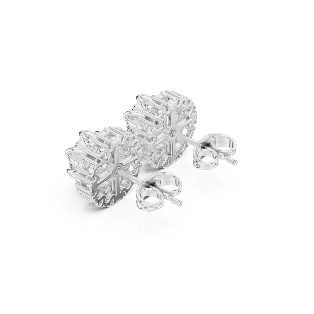 Radiant Crown Round Diamond Studs