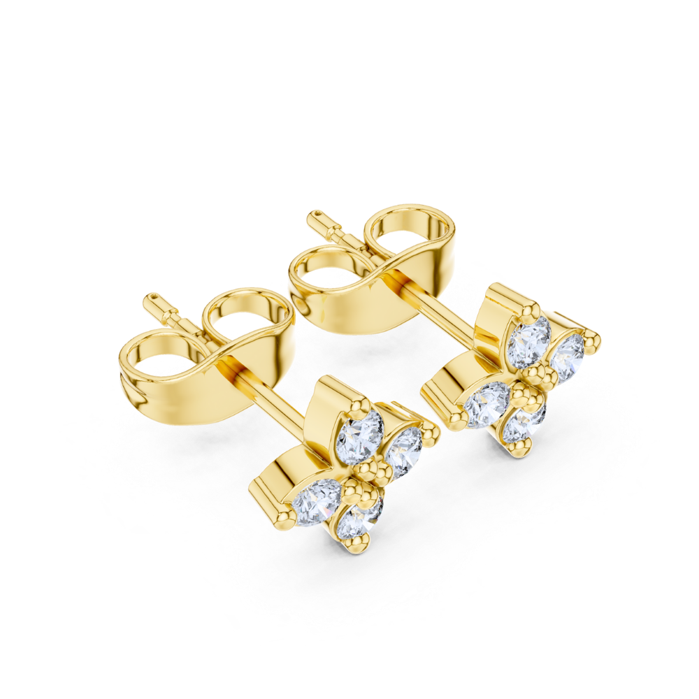 Petal Bloom Diamond Stud Earrings