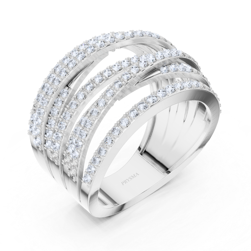 Golden Cascade Diamond Ring