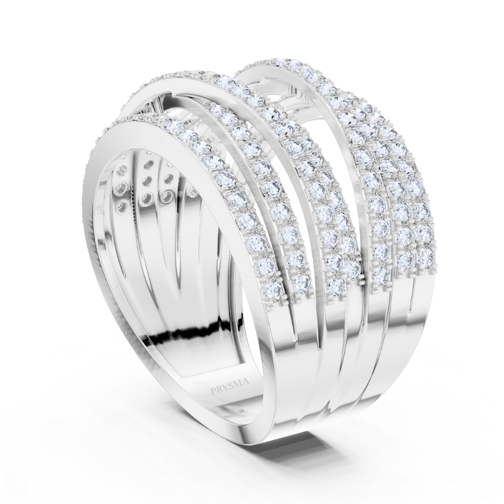 Golden Cascade Diamond Ring