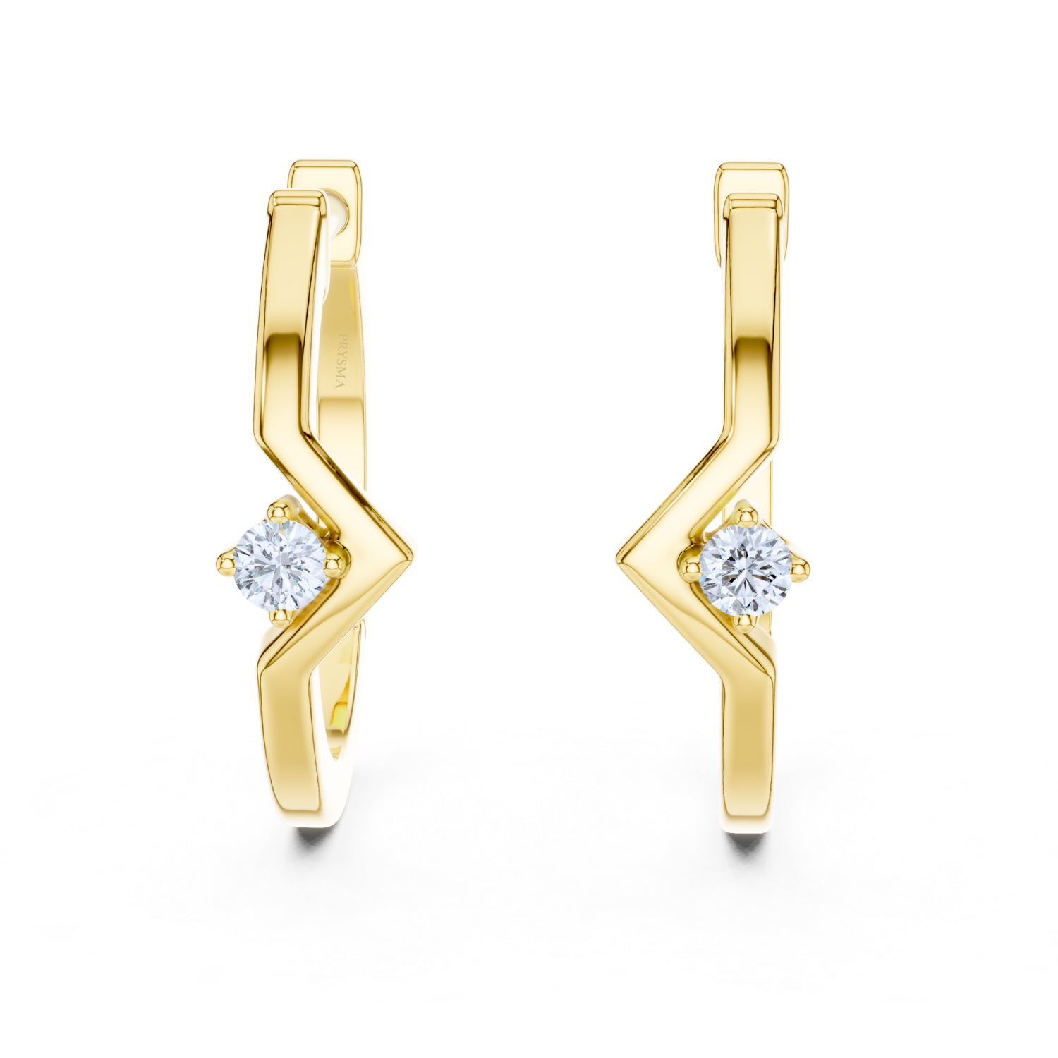Zigzag Radiance Diamond Hoop Earrings