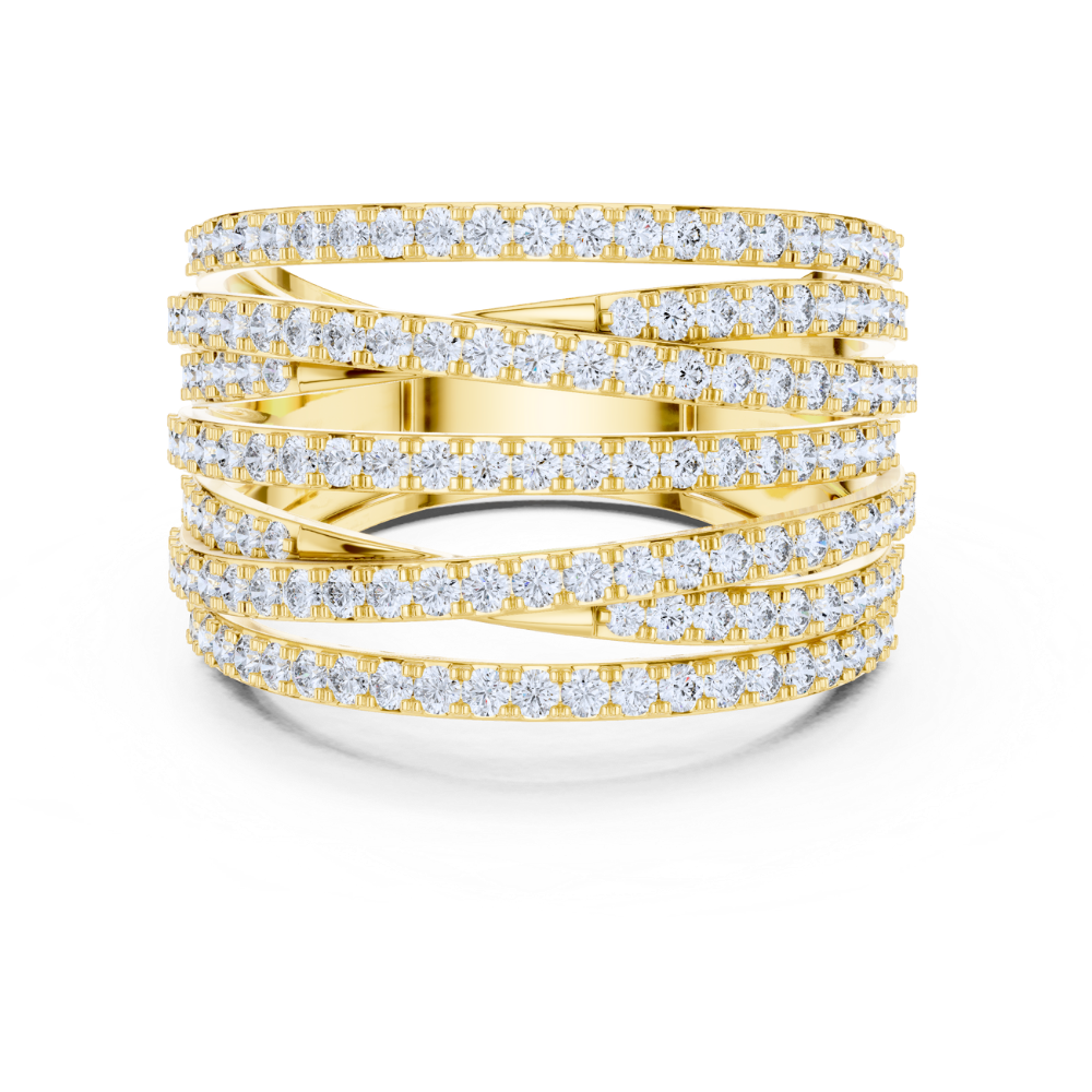 Golden Cascade Diamond Ring