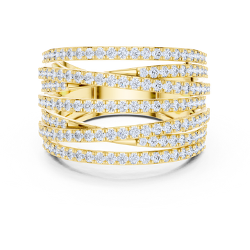 Golden Cascade Diamond Ring