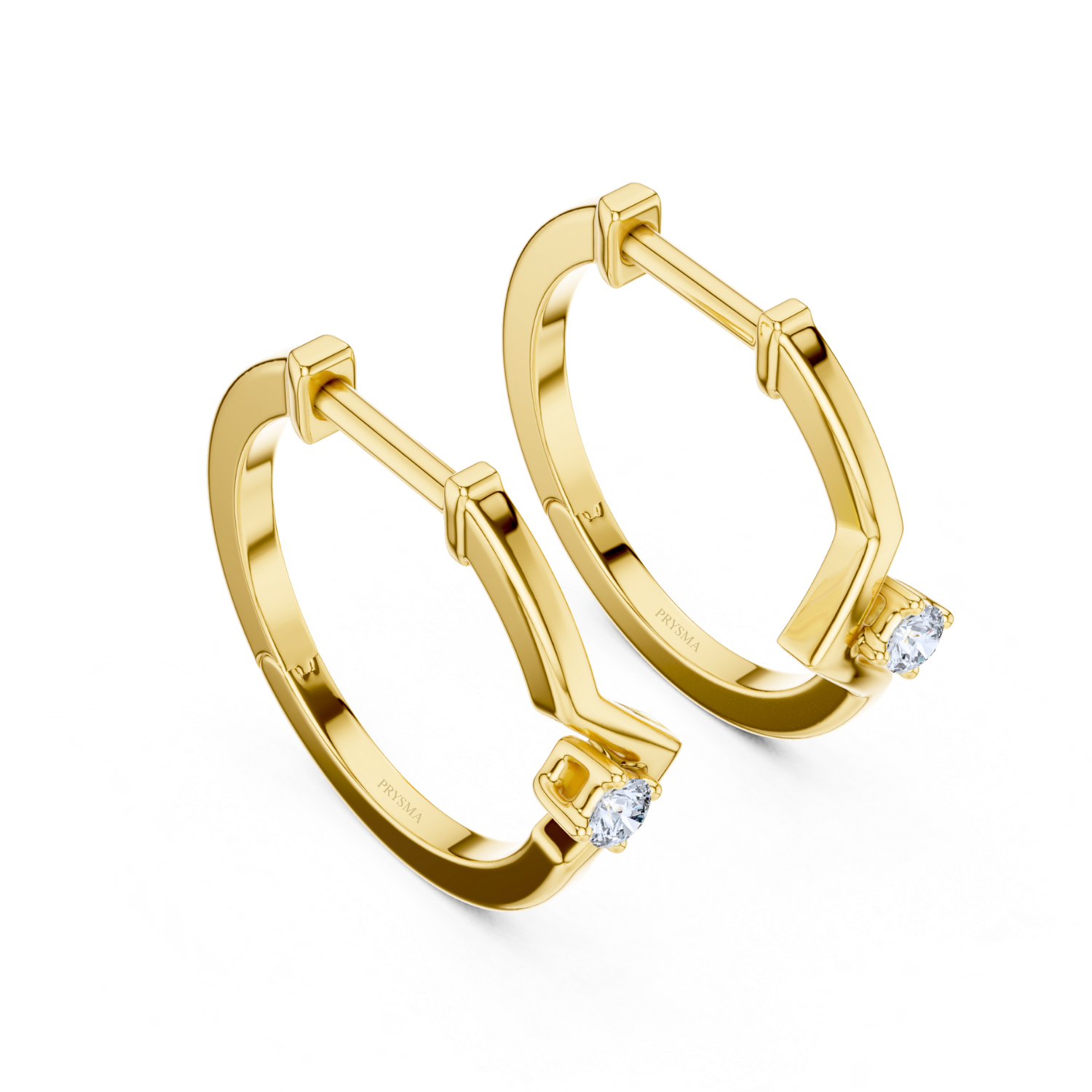 Zigzag Radiance Diamond Hoop Earrings
