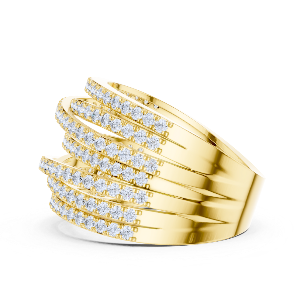 Golden Cascade Diamond Ring