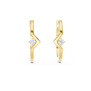 Zigzag Radiance Diamond Hoop Earrings
