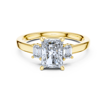Emerald Cut Center Stone with Radiant Diamond