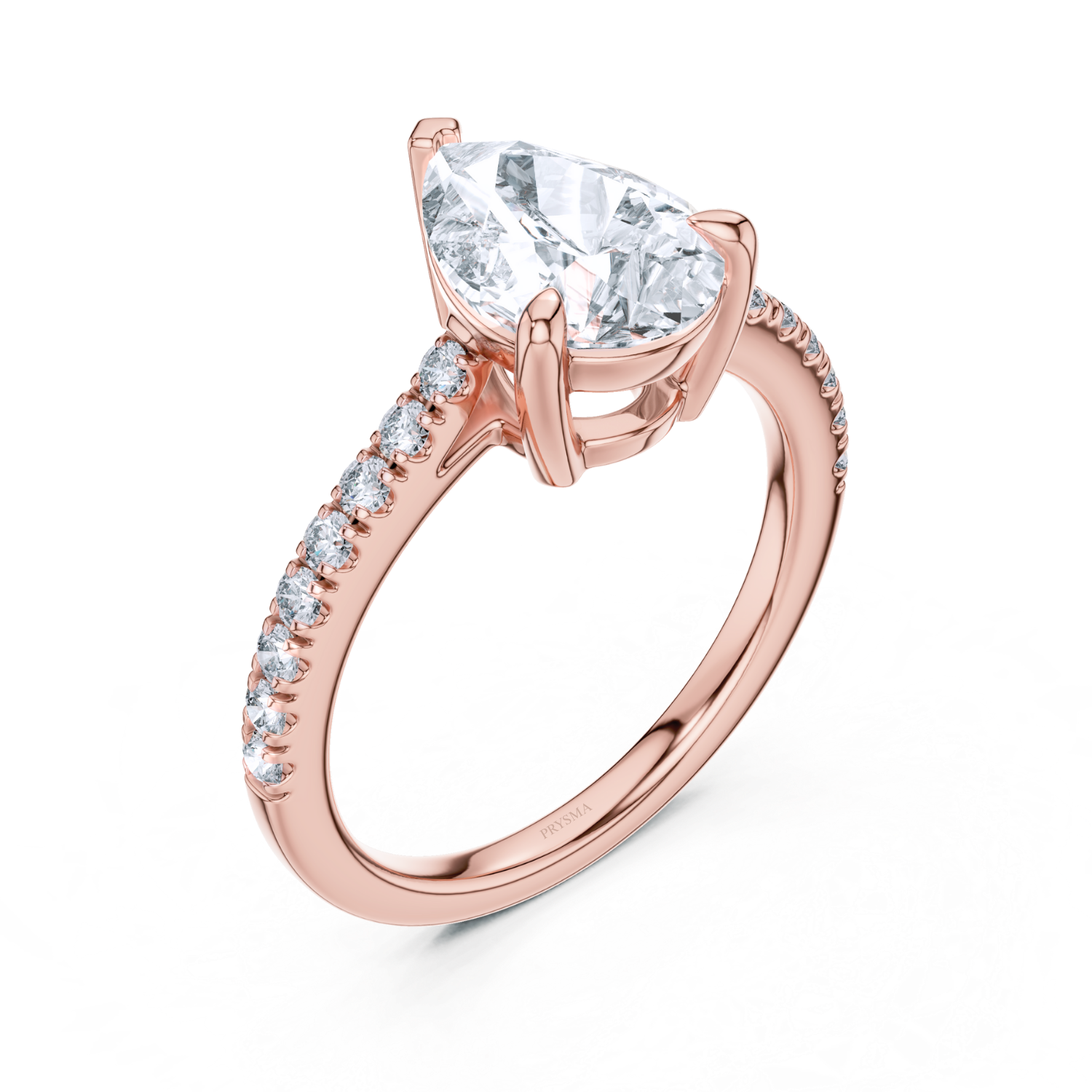 Pear-Shaped Diamond Ring with Accent Stones Ring