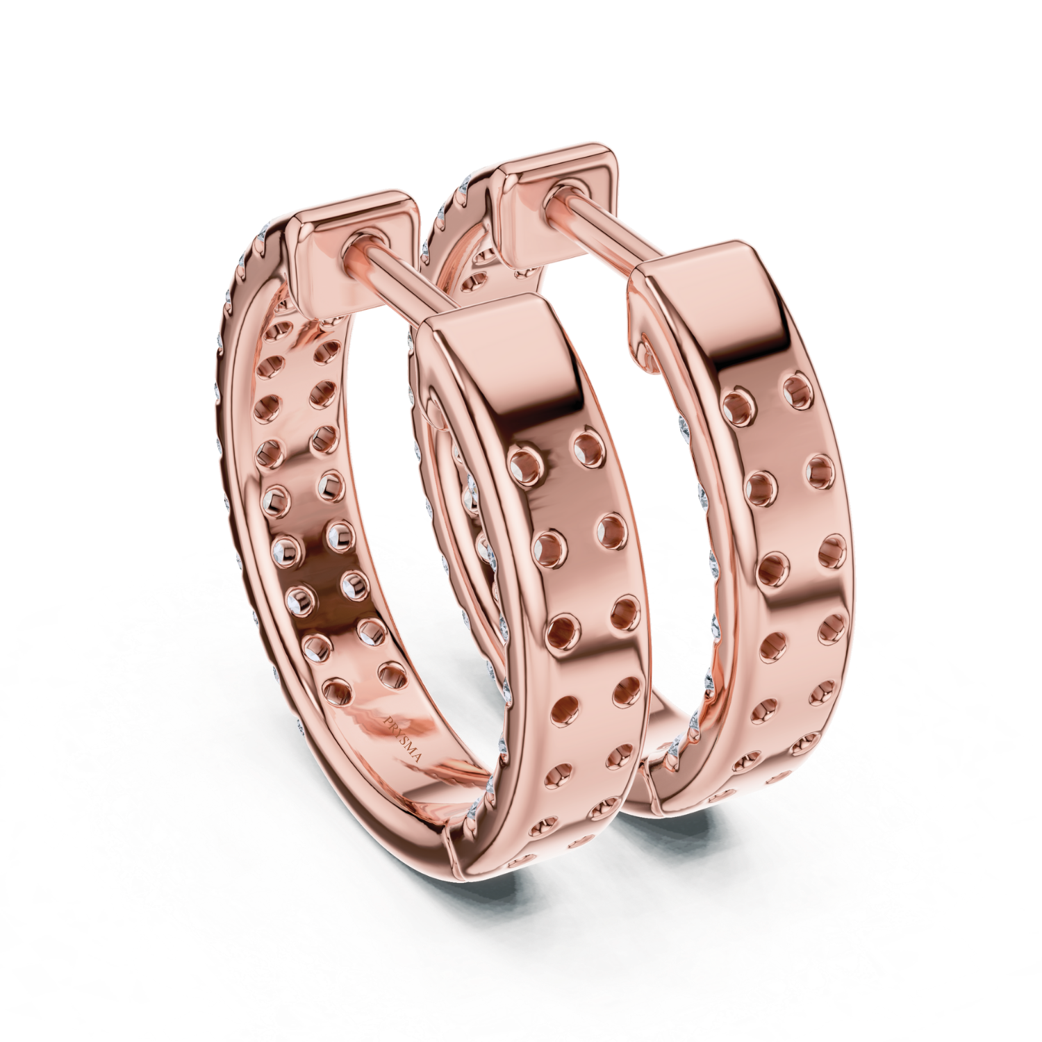 Eternal Brilliance Double Row Diamond Hoop Earrings