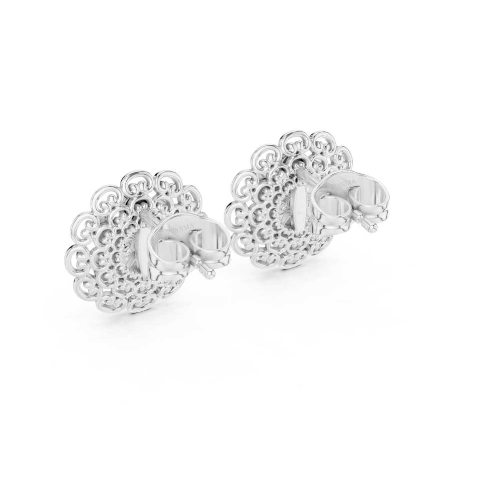 Regal Blossom Diamond Stud Earrings