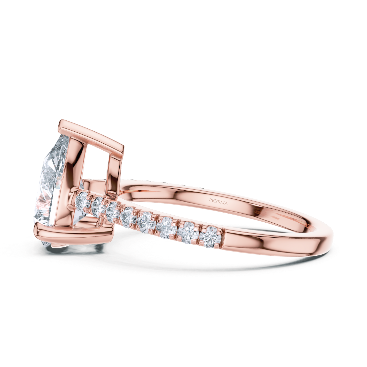 Pear-Shaped Diamond Ring with Accent Stones Ring