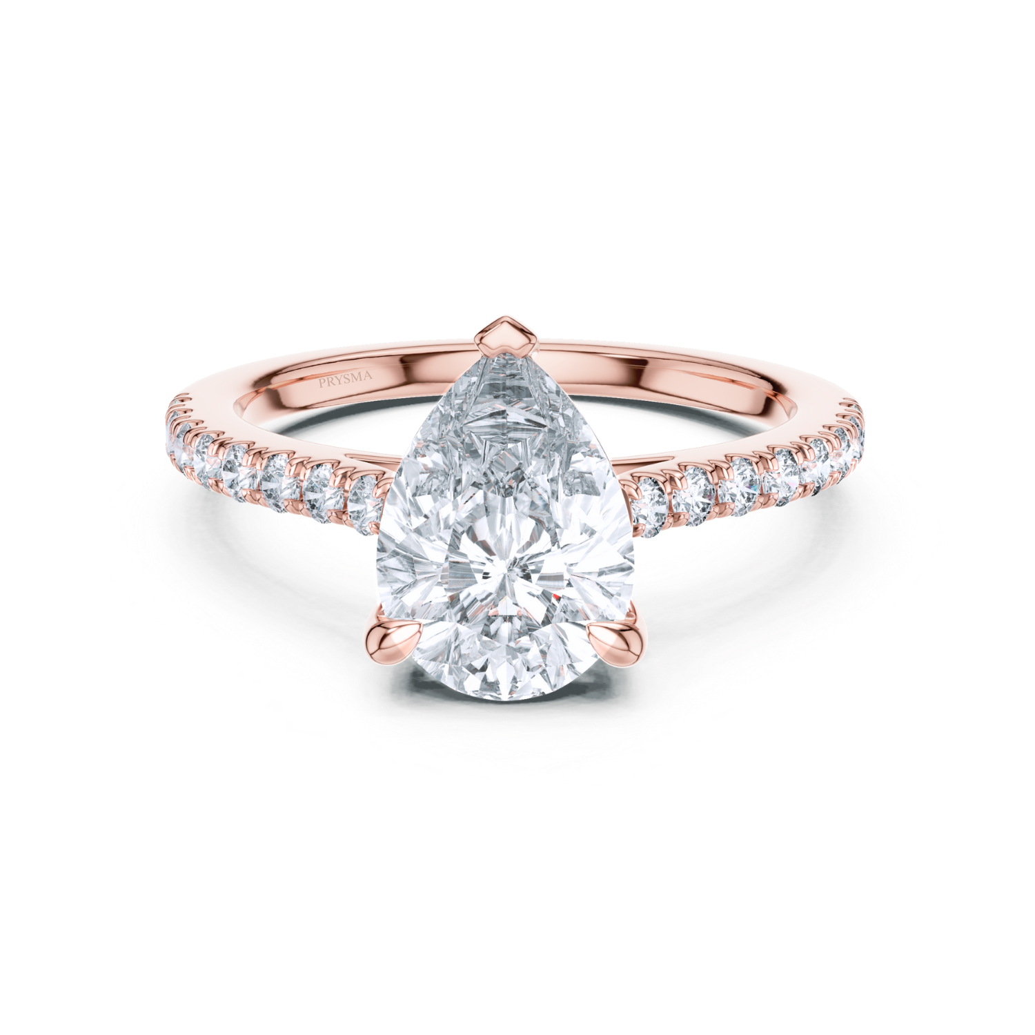 Pear-Shaped Diamond Ring with Accent Stones Ring