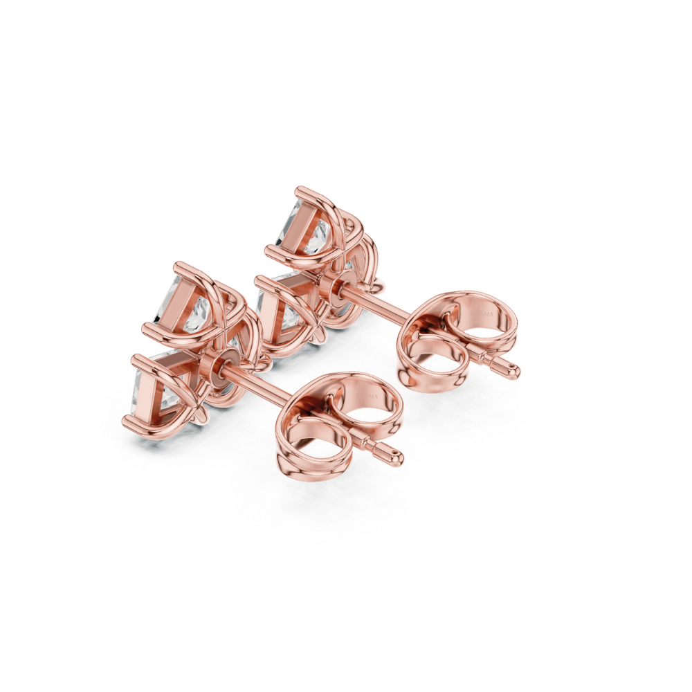 Geometric Grace Princess Diamond Studs