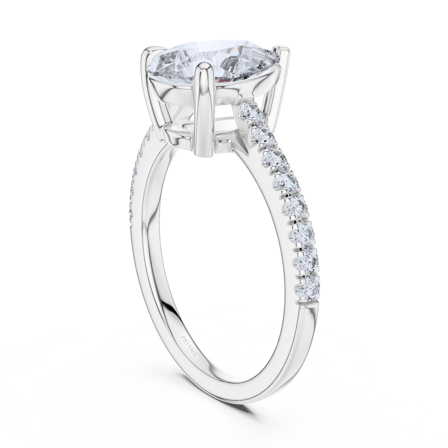 Pear-Shaped Diamond Ring with Accent Stones Ring