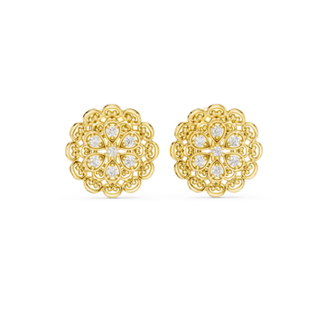 Regal Blossom Diamond Stud Earrings