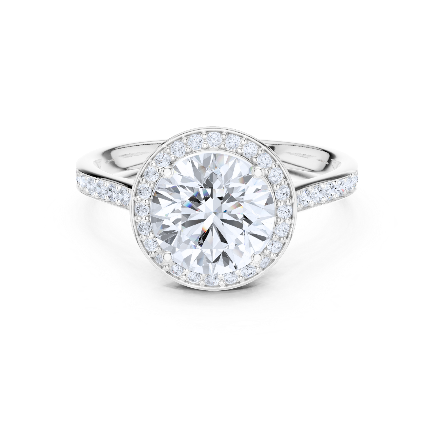 Radiant Elegance Pave Halo Ring