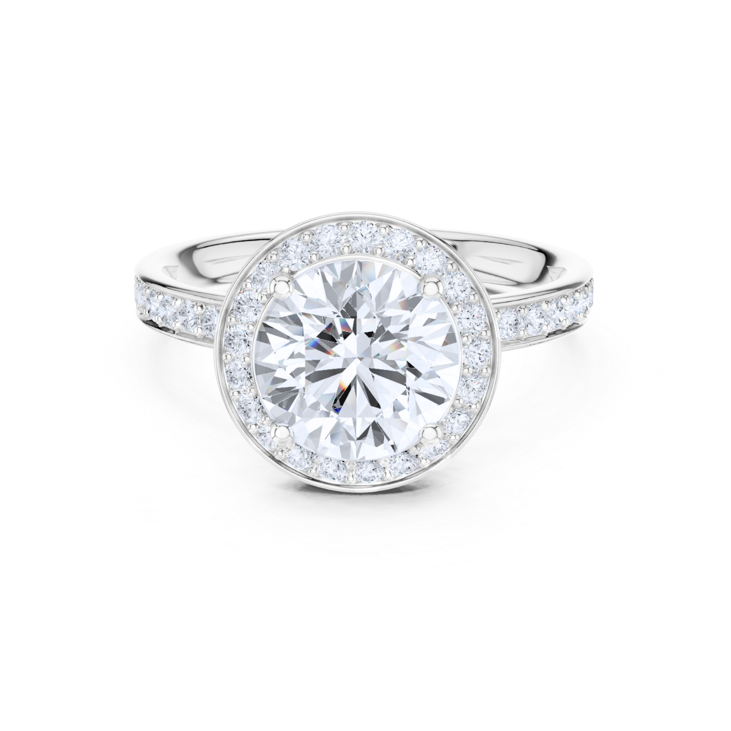 Pave Halo Diamond Ring
