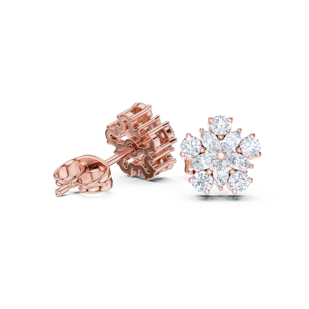 Blossom Radiance Diamond Stud Earrings