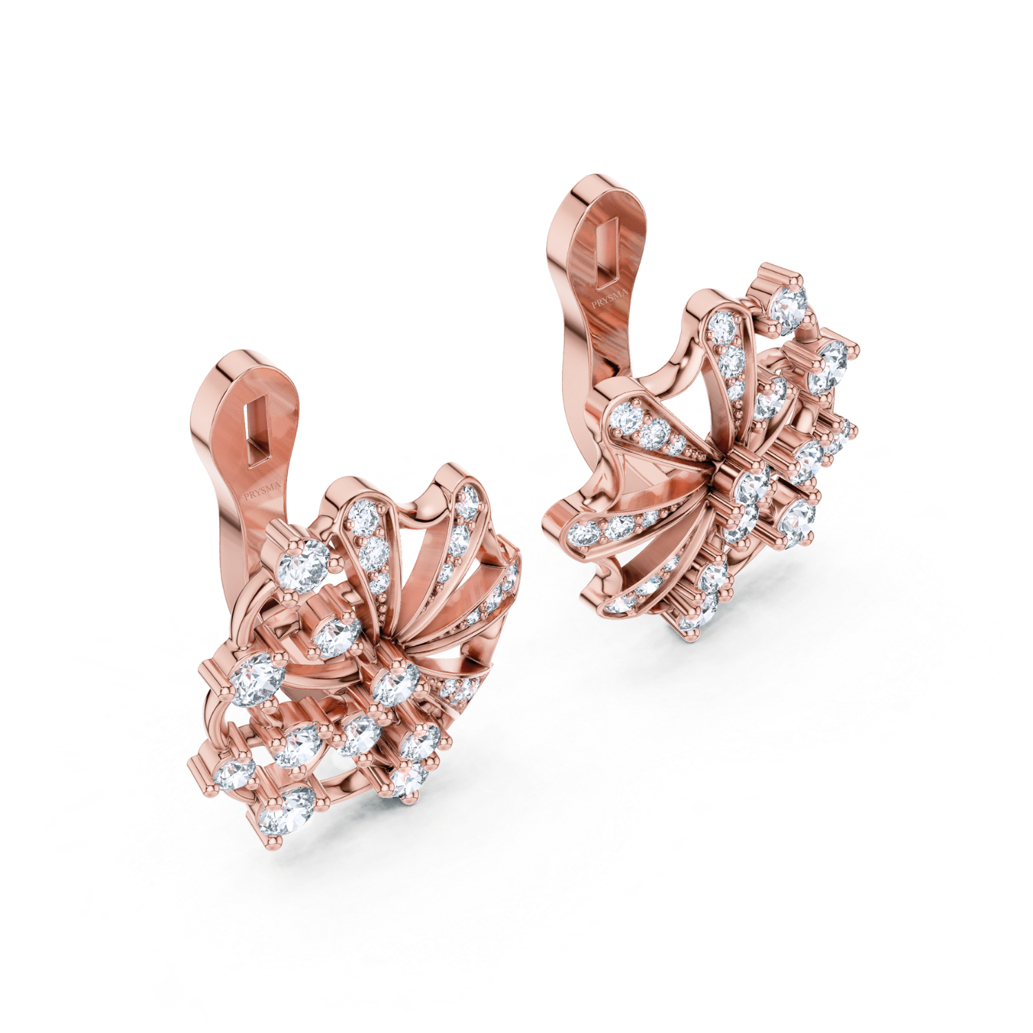 Fan-Inspired Diamond Earrings
