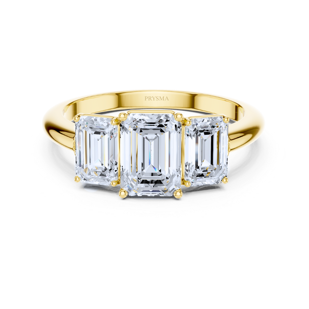 Regal Emerald-Cut Trilogy Ring