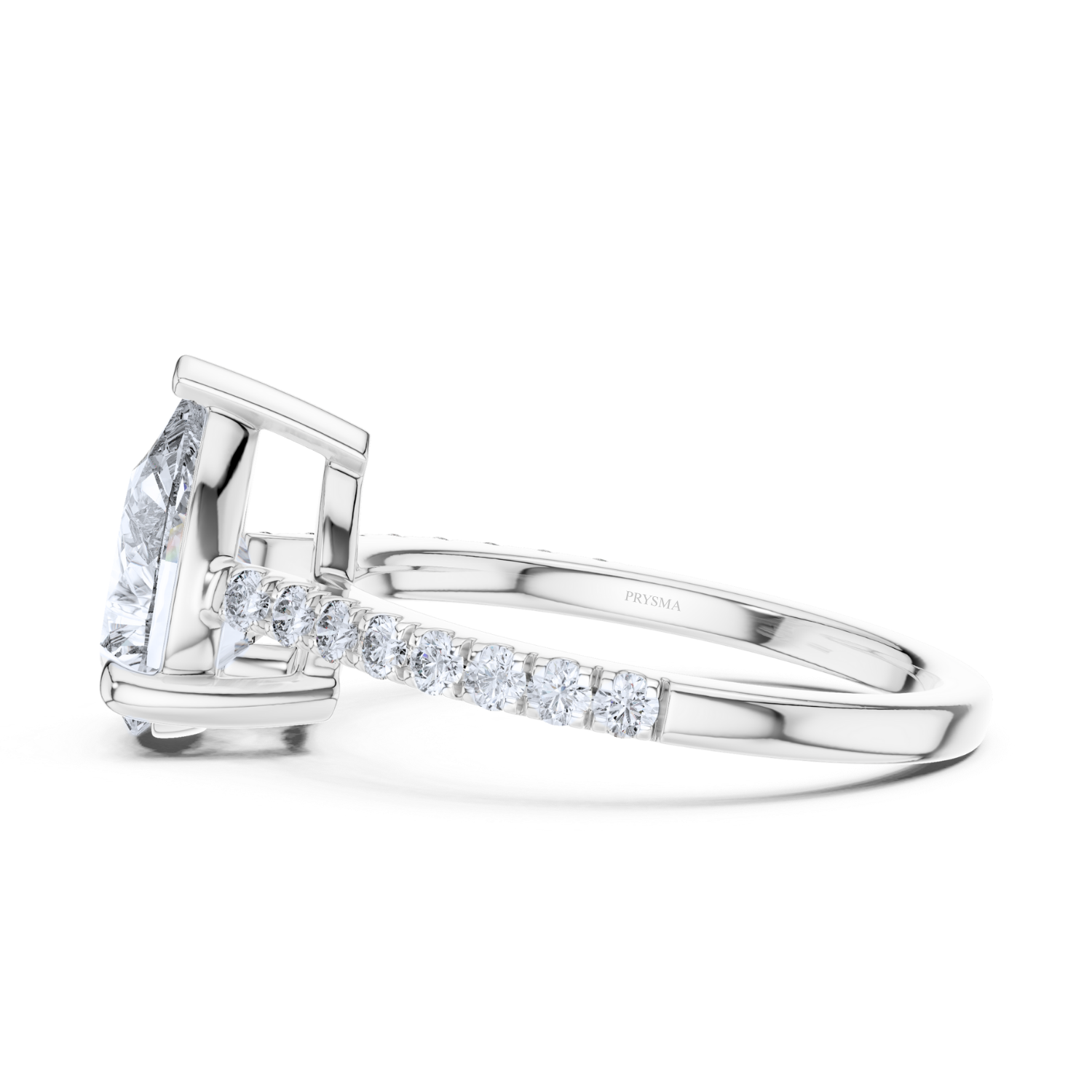 Pear-Shaped Diamond Ring with Accent Stones Ring