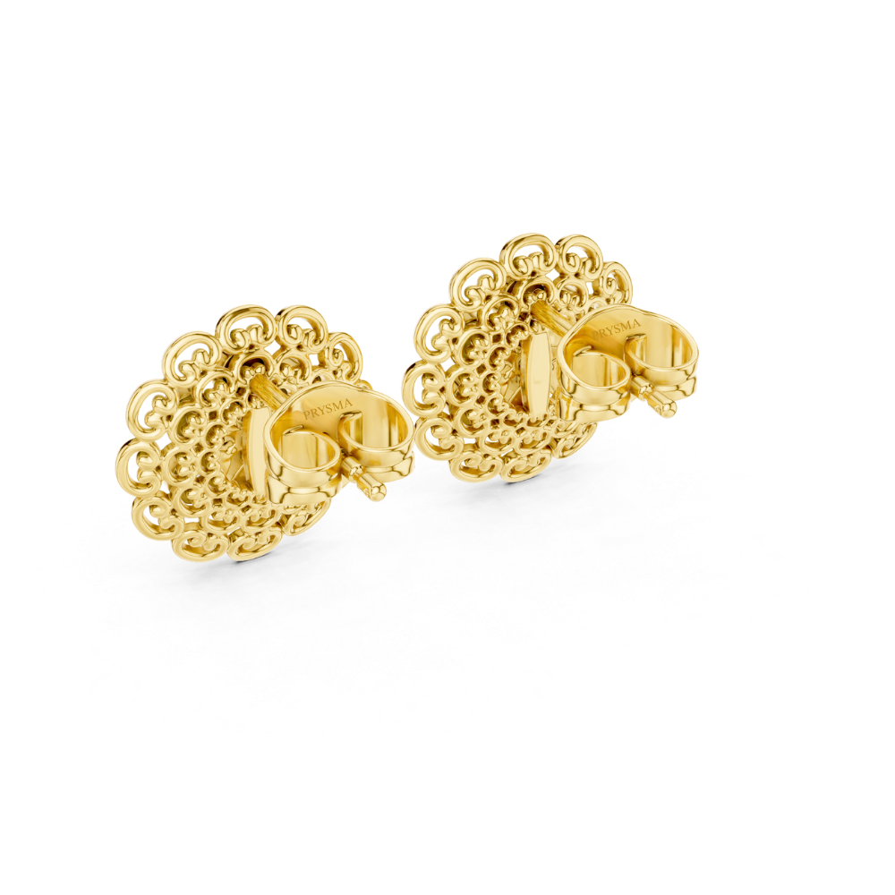 Regal Blossom Diamond Stud Earrings