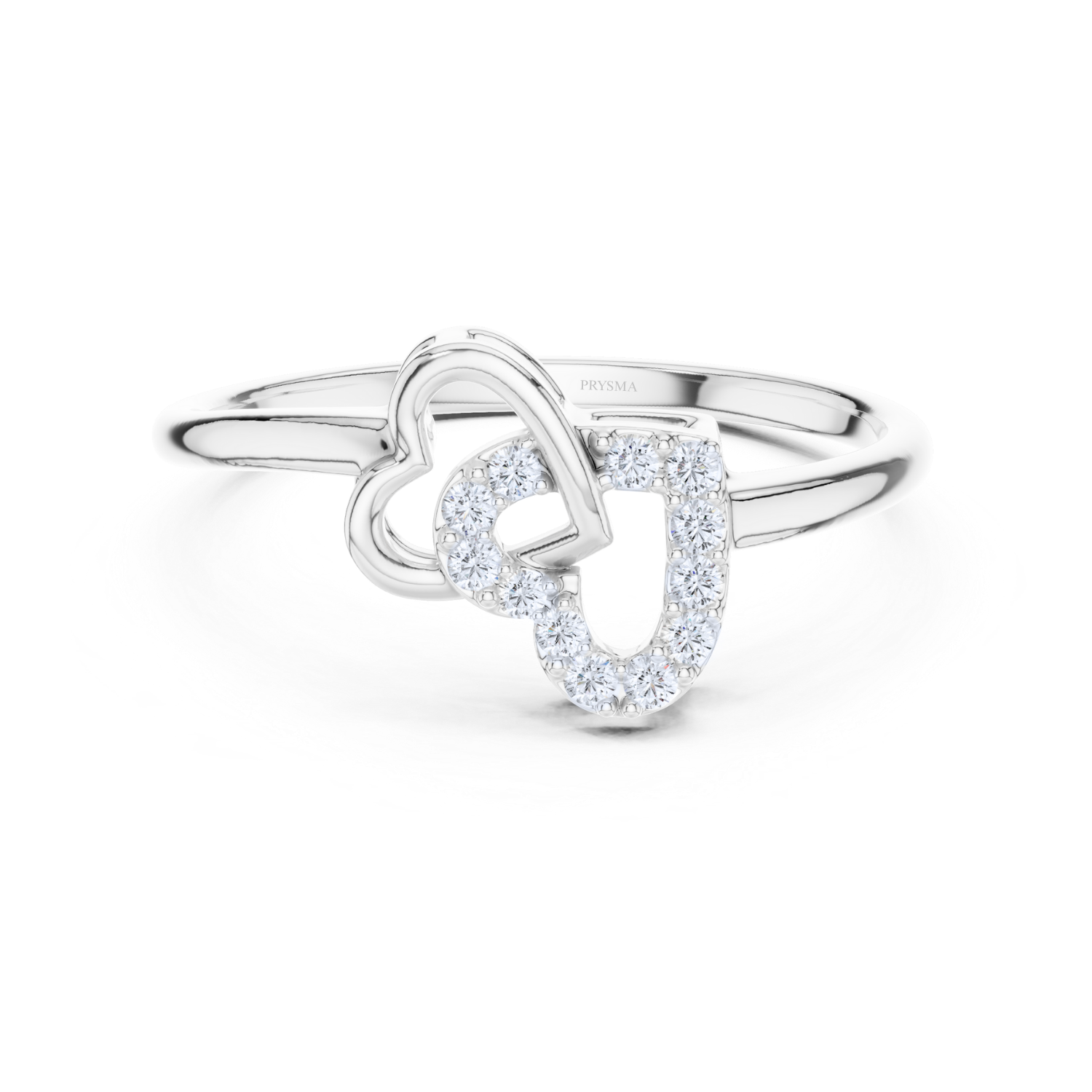 Intertwined Hearts Diamond Ring