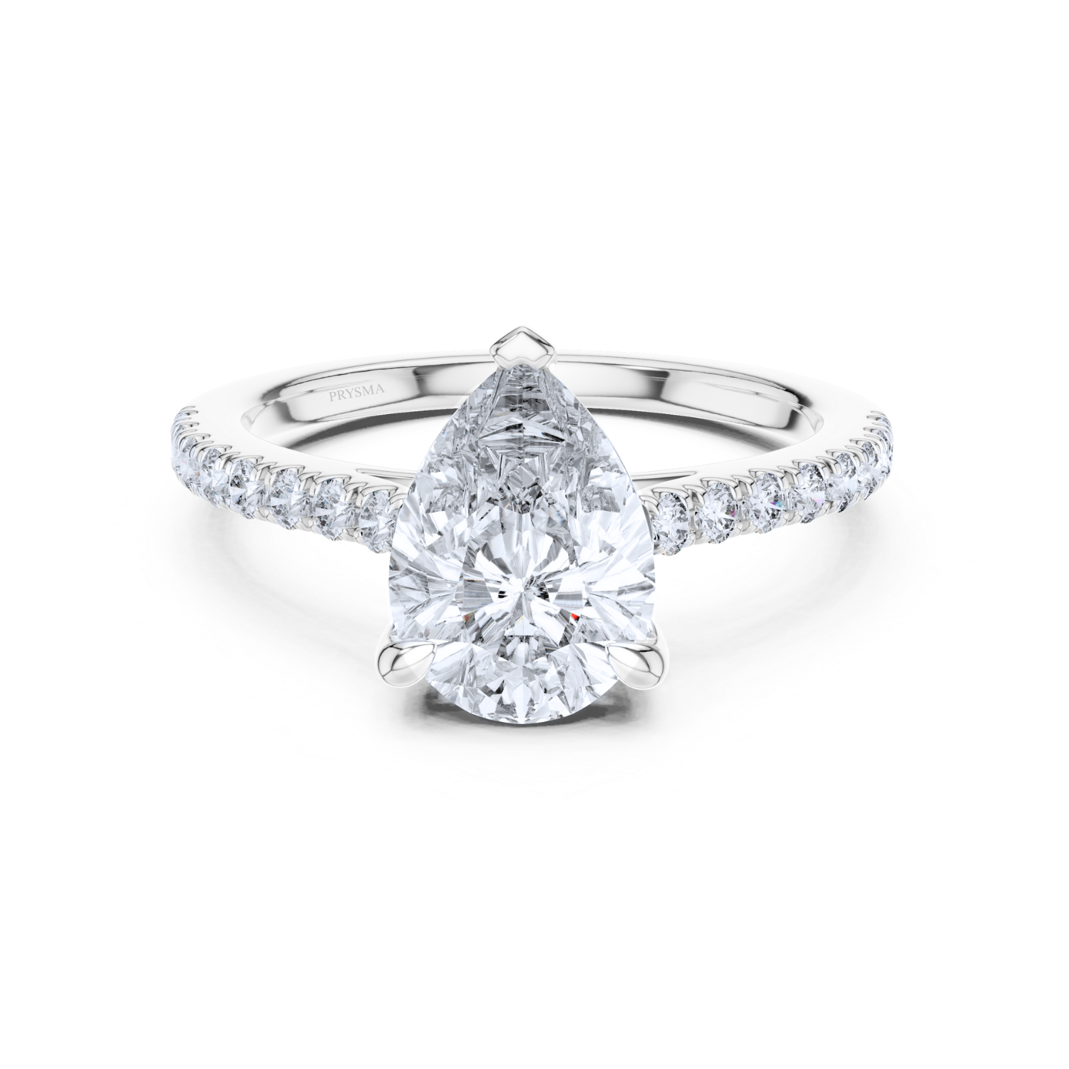 Pear-Shaped Diamond Ring with Accent Stones Ring