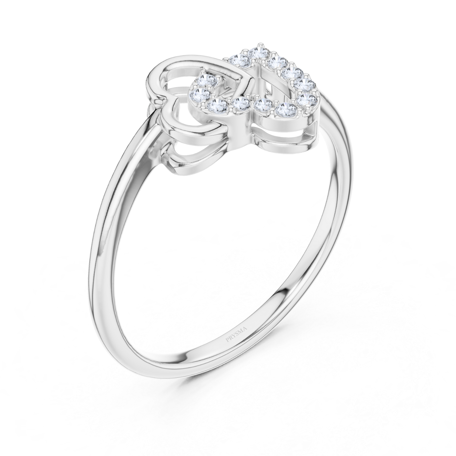 Intertwined Hearts Diamond Ring