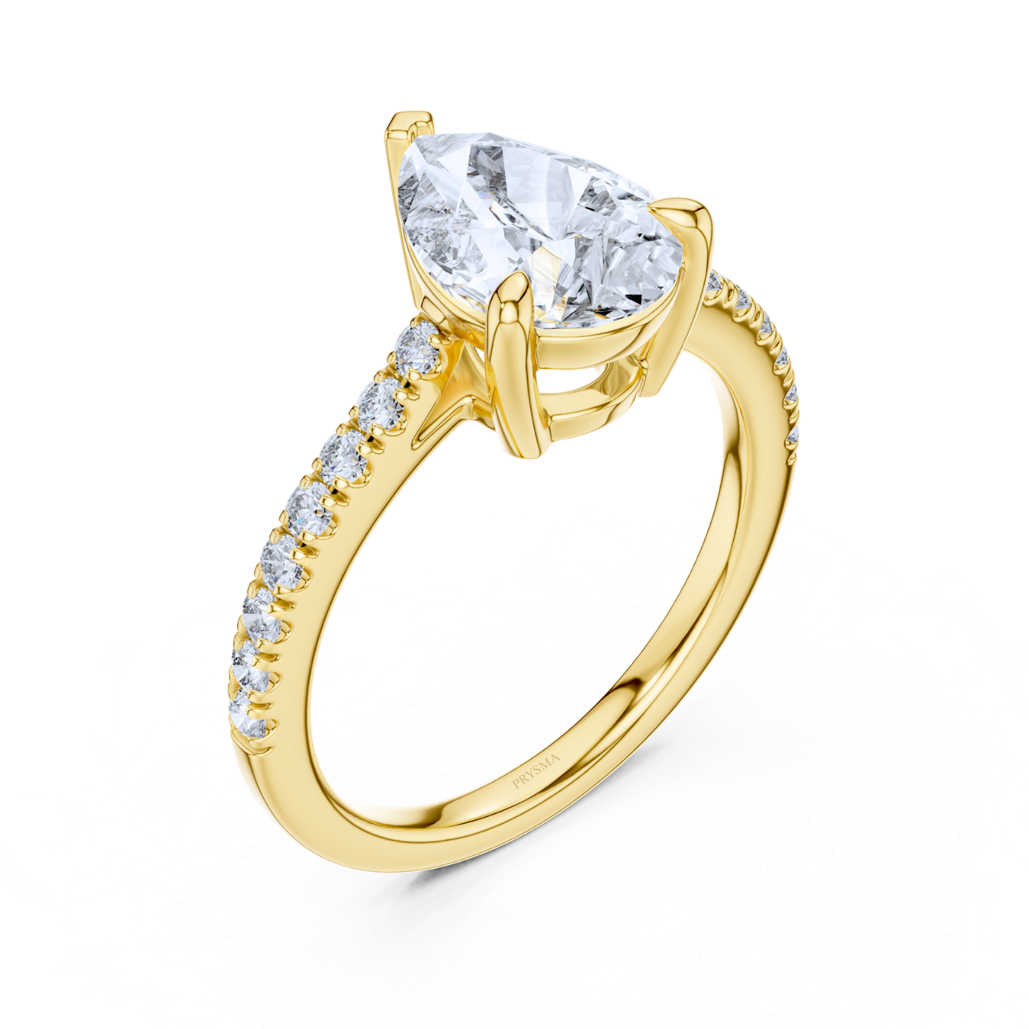 Pear-Shaped Diamond Ring with Accent Stones Ring