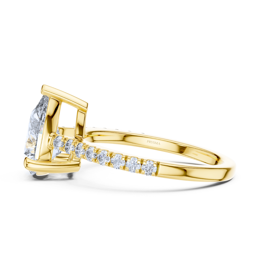 Pear-Shaped Diamond Ring with Accent Stones Ring