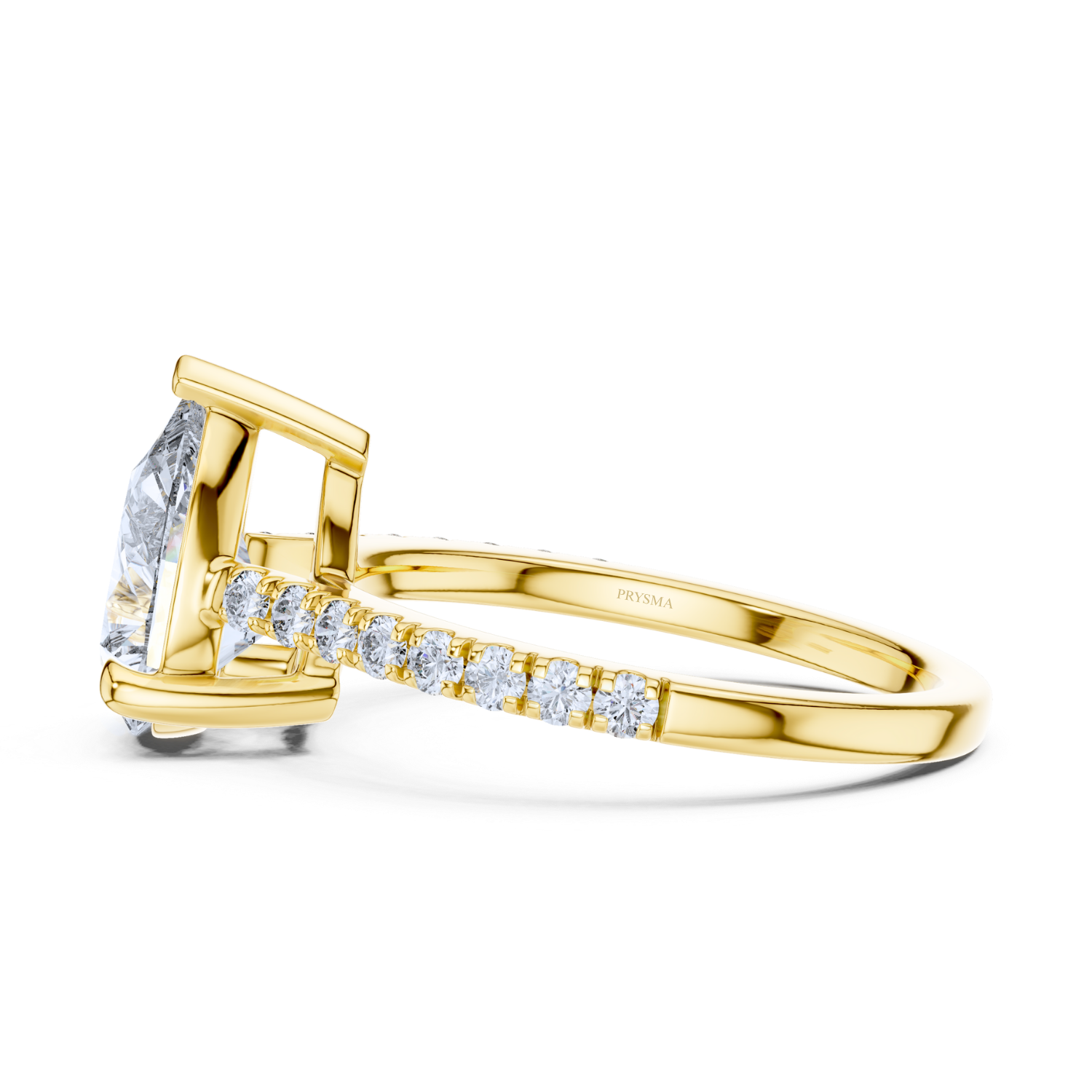 Pear-Shaped Diamond Ring with Accent Stones Ring