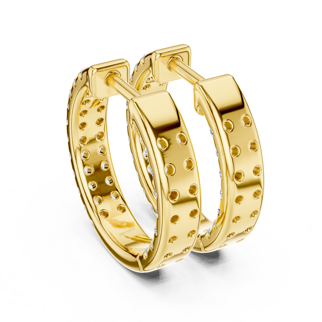 Eternal Brilliance Double Row Diamond Hoop Earrings