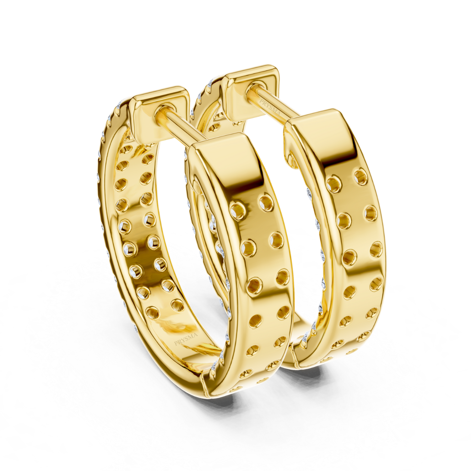 Eternal Brilliance Double Row Diamond Hoop Earrings