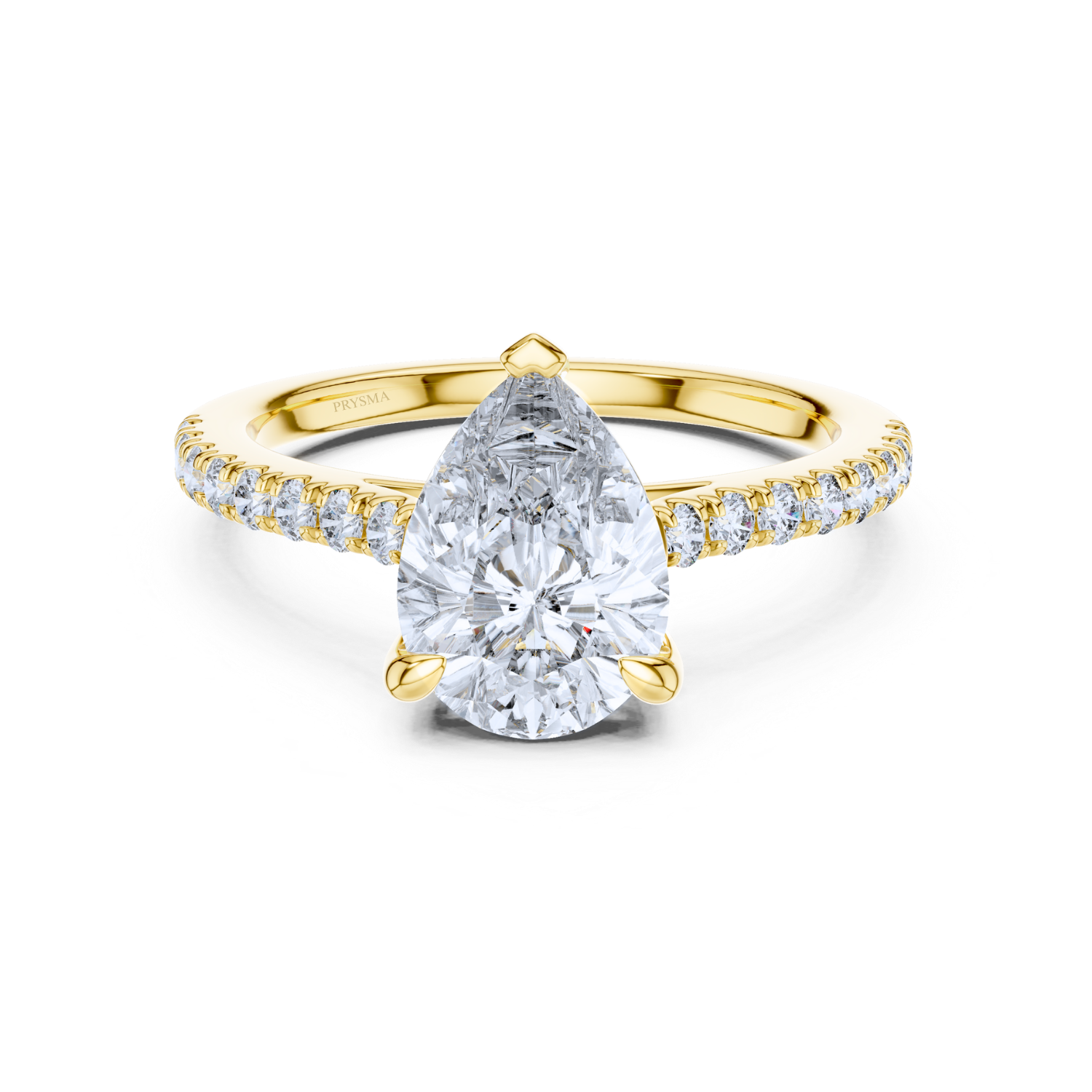 Pear-Shaped Diamond Ring with Accent Stones Ring