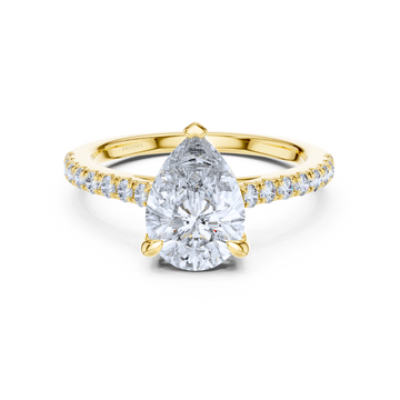 Pear-Shaped Diamond Ring with Accent Stones Ring
