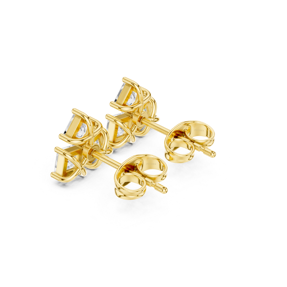 Geometric Grace Princess Diamond Studs
