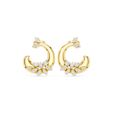 Floral Crescent Hoop Earrings