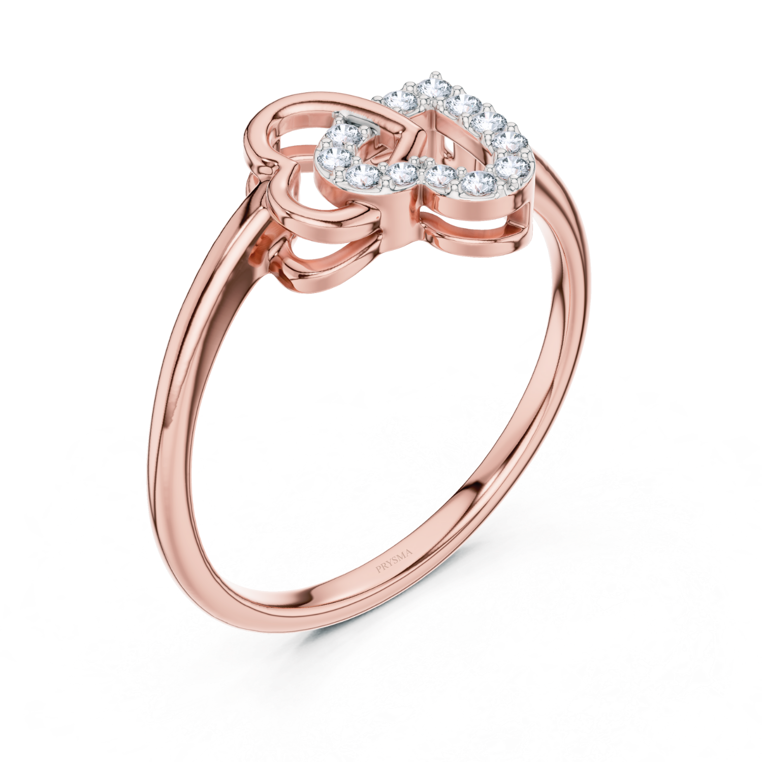 Intertwined Hearts Diamond Ring