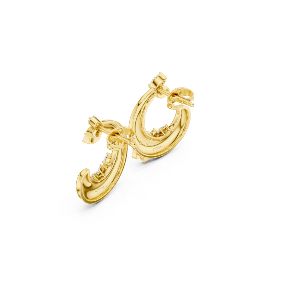 Floral Crescent Hoop Earrings