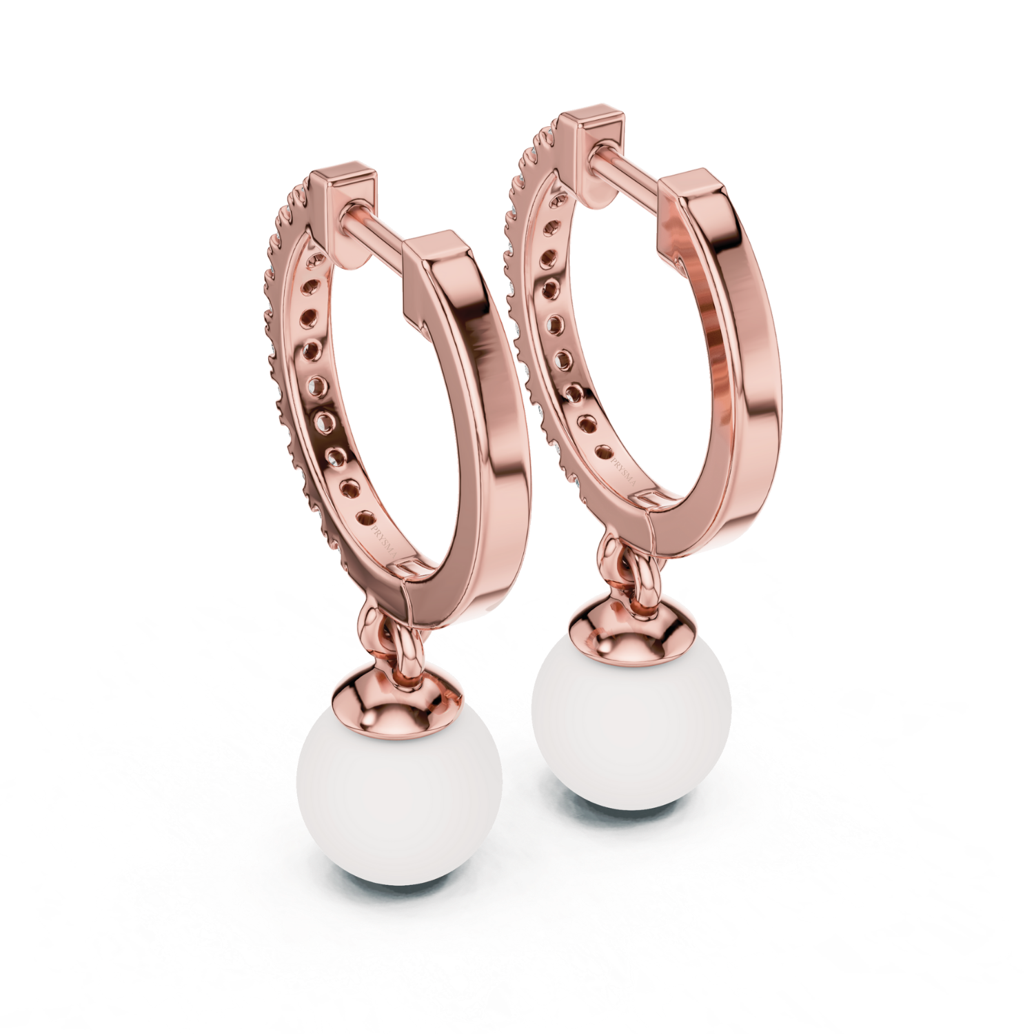 Lustrous Pearl Diamond Hoop Earrings